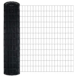 Clôture Euro Gris 1 x 10 m Fer revêtu de PVC 522836522836
