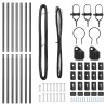 Poteau de clôture. 7 pcs Gris Acier 522852522852
