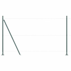 Poteau de clôture. 7 pcs Vert Acier 522878522878