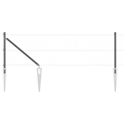 Poteau de clôture. 7 pcs Gris Acier 522926522926