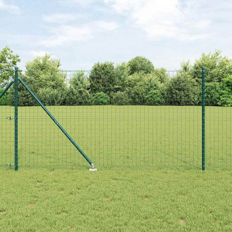 Poteau de clôture. 7 pcs Vert Acier 522935522935