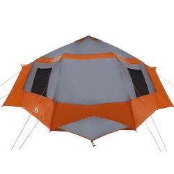 Tente de cabane 12 personnes Gris et orange 500 x 500 x 294 cm 522946522946