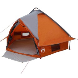 Tente Teepee 4-Personnes Gris et orange 388 x 320 x 169 cm 522962522962