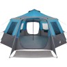 Tente de cabane 12 personnes Bleu et gris 500 x 500 x 294 cm 522978522978