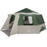 Tente de cabane 12 personnes Vert et gris 500 x 500 x 294 cm 522979522979