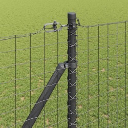 Poteau de clôture. 7 pcs Gris Acier 522992522992