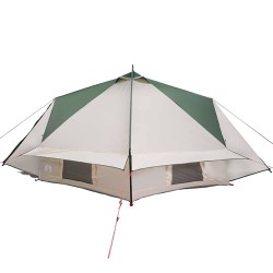 Tente Teepee 6 personnes Vert et blanc 431 x 366 x 185 cm 523022523022