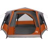 Tente cabine 7 personnes Gris et orange 400 x 350 x 212 cm 523063523063