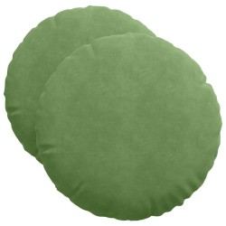 Coussins de siège 2 pcs Vert clair Ø50 x 19 cm Velours 523090523090