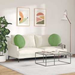 Coussins de siège 2 pcs Vert clair Ø50 x 19 cm Velours 523090523090