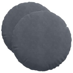 Coussins de siège 2 pcs Gris foncé Ø50 x 19 cm Velours 523091523091