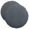 Coussins de siège 2 pcs Gris foncé Ø50 x 19 cm Velours 523091523091