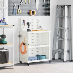 Chariot à outils Blanc 65 x 35 x 111 cm Acier laminé à froid 523095523095