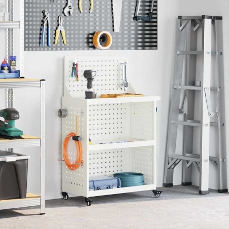 Chariot à outils Blanc 65 x 35 x 111 cm Acier laminé à froid 523095523095