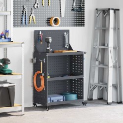 Chariot à outils avec étagère Anthracite 65 x 35 x 111 cm 523098523098