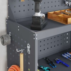 Chariot à outils avec étagère Anthracite 65 x 35 x 111 cm 523098523098