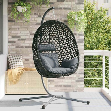 Chaise suspendue Anthracite et noir 104 x 100 x 191 cm 523172523172