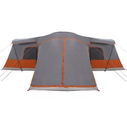 Tente 16 personnes avec toit Gris et orange 680 x 510 x 210 cm 523180523180