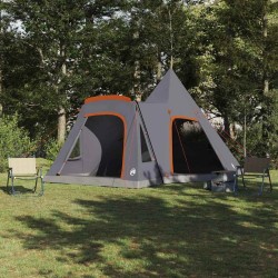 Tente Teepee 5 personnes Gris et orange 545 x 450 x 295 cm 523186523186