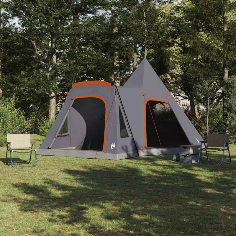 Tente Teepee 5 personnes Gris et orange 545 x 450 x 295 cm 523186523186