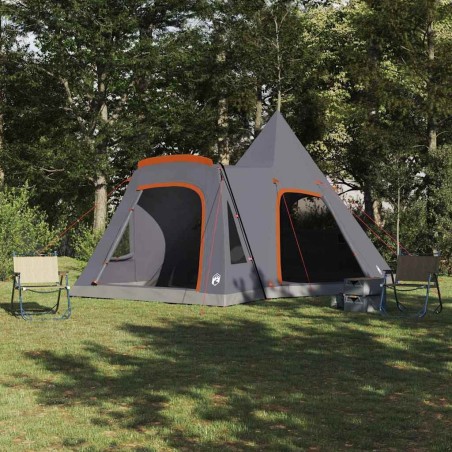 Tente Teepee 5 personnes Gris et orange 545 x 450 x 295 cm 523186523186
