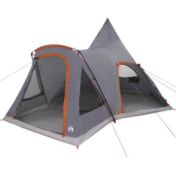 Tente Teepee 5 personnes Gris et orange 545 x 450 x 295 cm 523186523186