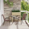 Ensemble bistro de jardin 3 pcs Marron Acier 523190523190