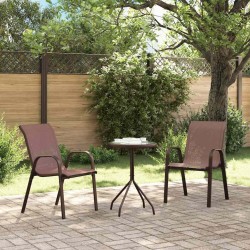 Ensemble bistro de jardin 3 pcs Marron Acier 523190523190