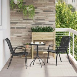Ensemble bistro de jardin 3 pcs Noir Acier 523192523192