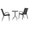 Ensemble bistro de jardin 3 pcs Noir Acier 523192523192