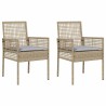 Chaise de jardin 2 pcs Beige 55 x 53 x 85 cm polyrotin 523251523251