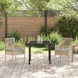 Chaise de jardin 2 pcs Beige 55 x 53 x 85 cm polyrotin 523251523251