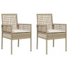 Chaise de jardin 2 pcs Beige 55 x 53 x 85 cm polyrotin 523252523252