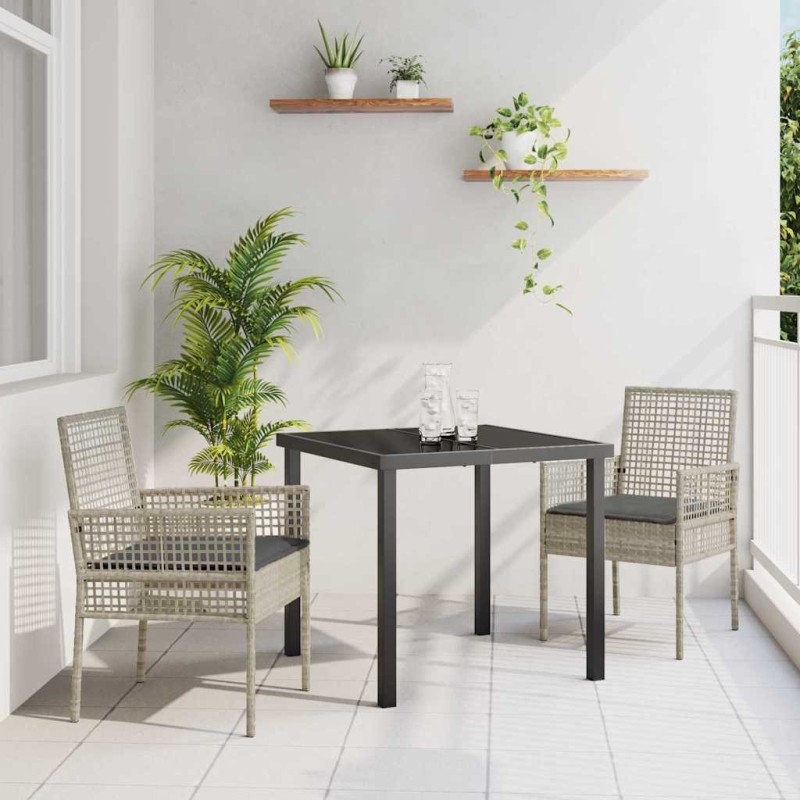 Chaise de jardin 2 pcs Gris clair 55 x 53 x 85 cm polyrotin 523253523253