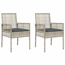 Chaise de jardin 2 pcs Gris clair 55 x 53 x 85 cm polyrotin 523253523253