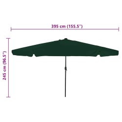 Parasol de jardin Vert 395 x 395 x 245 cm Polyester 523255523255