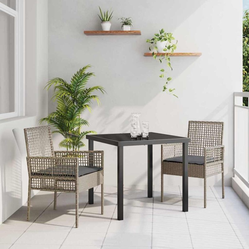Chaise de jardin 2 pcs Gris 55 x 53 x 85 cm polyrotin 523261523261