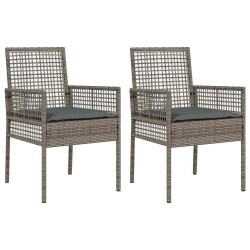 Chaise de jardin 2 pcs Gris 55 x 53 x 85 cm polyrotin 523261523261