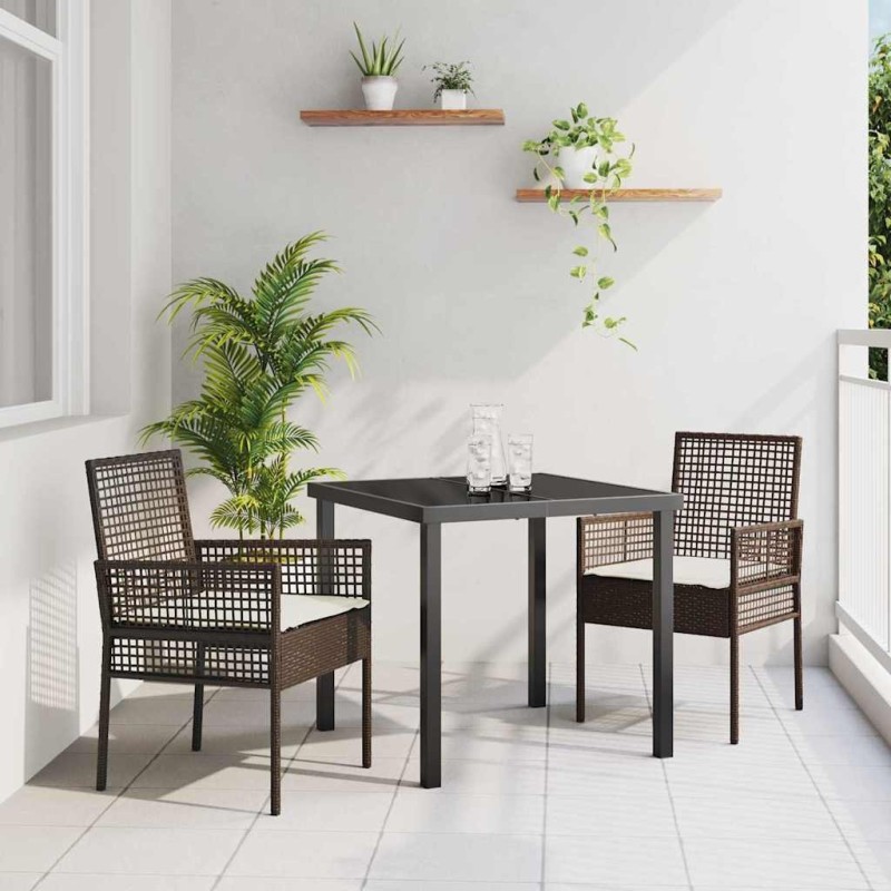 Chaise de jardin 2 pcs Marron 55 x 53 x 85 cm polyrotin 523265523265
