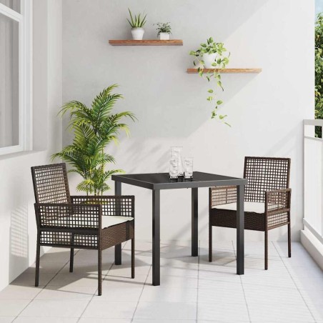 Chaise de jardin 2 pcs Marron 55 x 53 x 85 cm polyrotin 523265523265