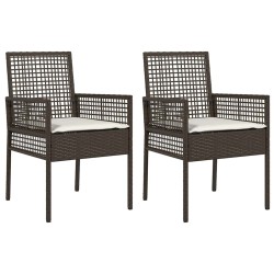 Chaise de jardin 2 pcs Marron 55 x 53 x 85 cm polyrotin 523265523265