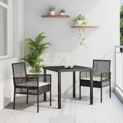 Chaise de jardin 2 pcs Noir 55 x 53 x 85 cm polyrotin 523267523267
