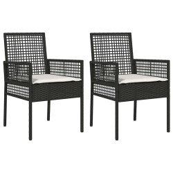Chaise de jardin 2 pcs Noir 55 x 53 x 85 cm polyrotin 523267523267