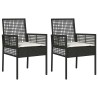 Chaise de jardin 2 pcs Noir 55 x 53 x 85 cm polyrotin 523267523267