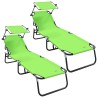 Chaise longue pliante 2 pcs Vert 190 x 57 x 81 cm oxford 523273523273