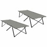 Lit de camping pliant 2 pcs Gris 206 x 76 x 74 cm 523275523275
