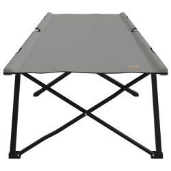 Lit de camping pliant 2 pcs Gris 206 x 76 x 74 cm 523275523275