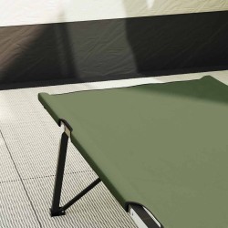 Lit de camping pliant Vert 206 x 76 x 74 cm Oxford et acier 523276523276
