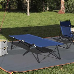 Lit de camping pliant 2 pcs Bleu 206 x 76 x 74 cm 523279523279