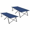 Lit de camping pliant 2 pcs Bleu 206 x 76 x 74 cm 523279523279